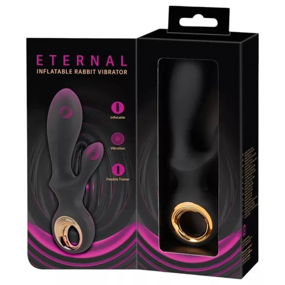 Eternal - opblaasbare vibrator met clitorisstimulator - zwart