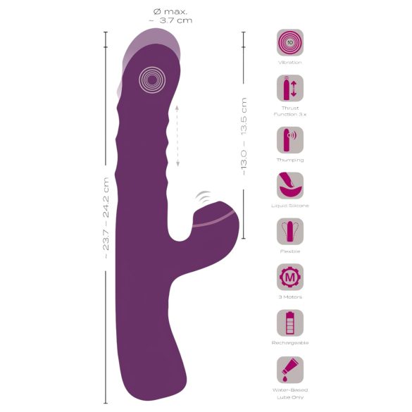 Javida - 3in1 konijntjesvibrator (paars)
