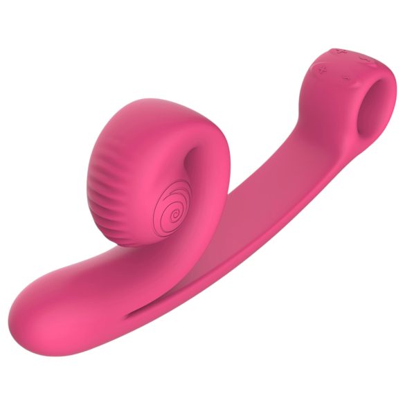 Snail Vibe Curve - duo vibrator voor clitoris en vagina - silicone - roze