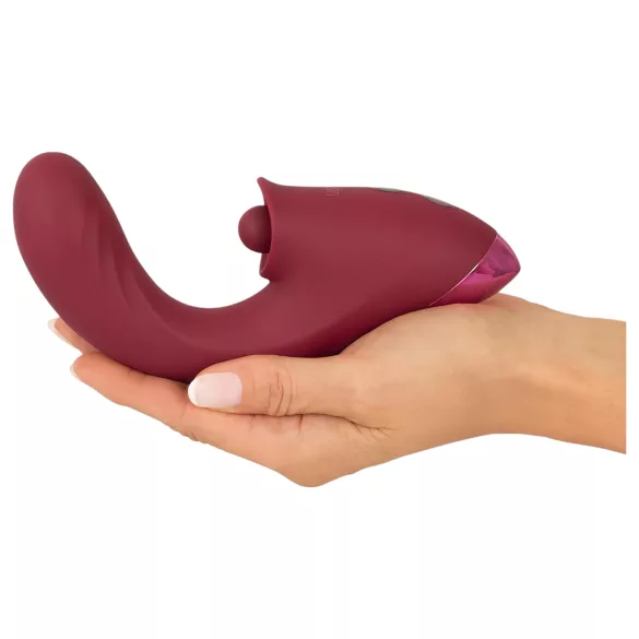 Javida - vibrator met tong - 3-in-1 functie - rood