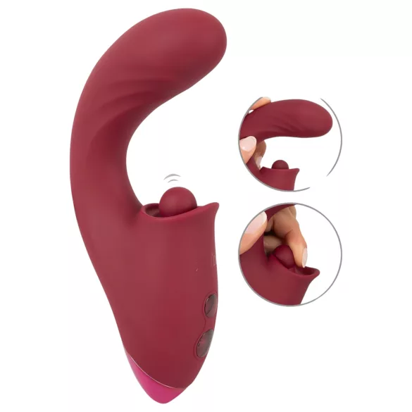 Javida - vibrator met tong - 3-in-1 functie - rood
