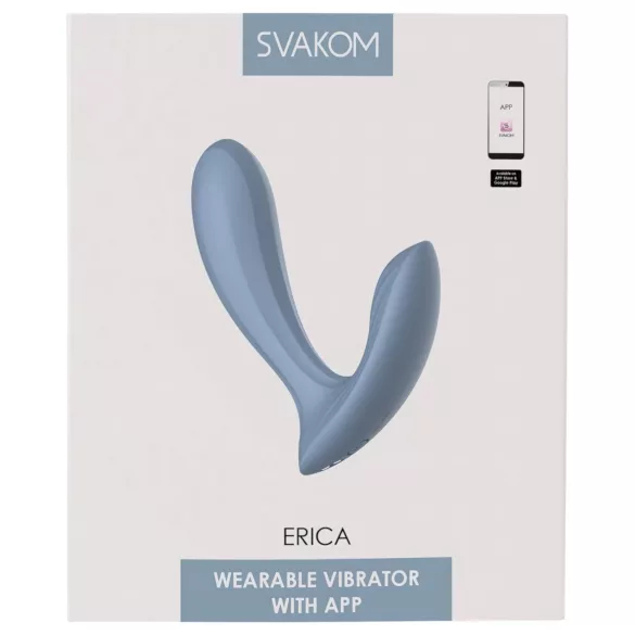 Svakom Erica - draagbare, app-gestuurde opzetvibrator (blauw)