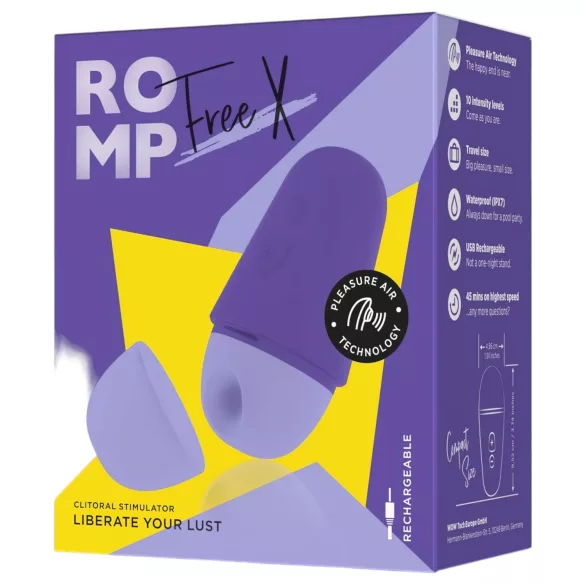 ROMP Free X - luchtdruk clitorisstimulator - oplaadbaar - lila