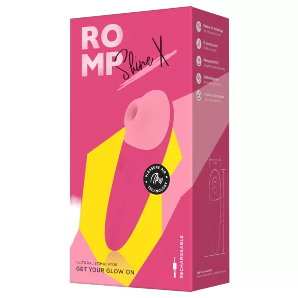 ROMP Shine X - luchtdruk clitorisstimulator - oplaadbaar - roze