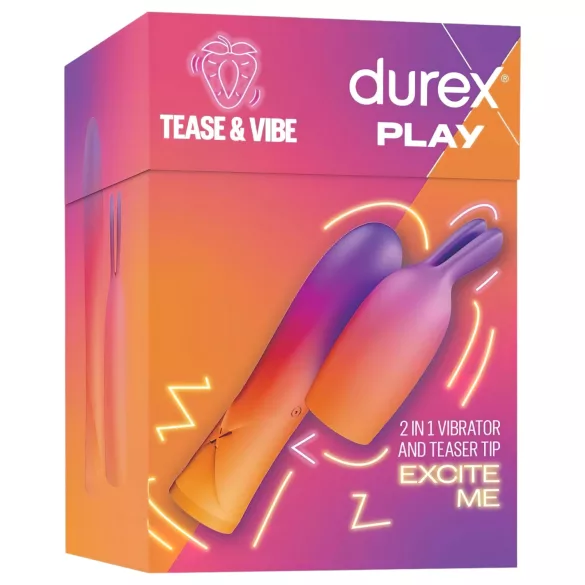 Durex Tease & Vibe - mini vibrator met konijn oplaatsstuk - pink