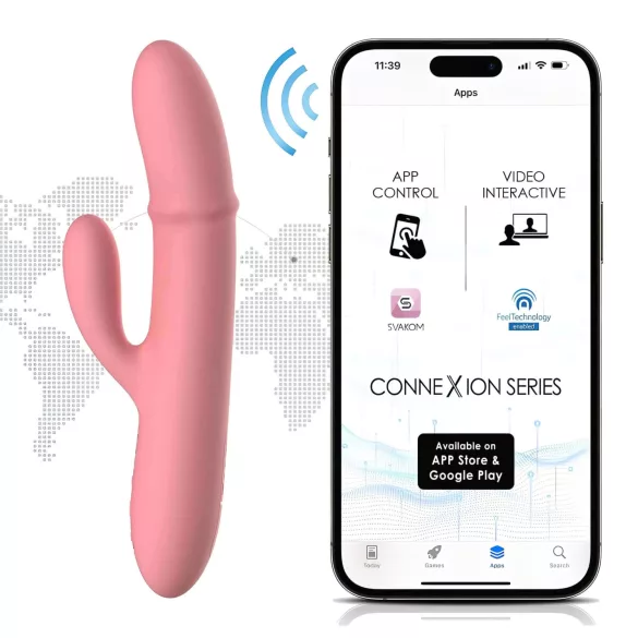 Svakom Mora Neo - App-gestuurde vibrerende kralen-vibrator met clitorisstimulator (roze)