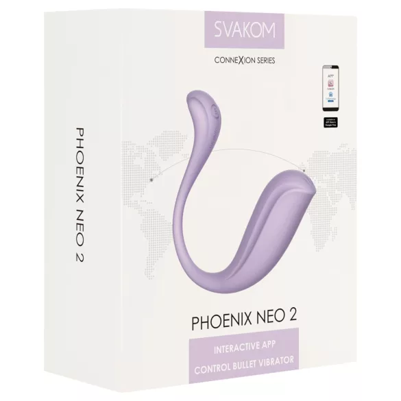 Svakom Phoenix Neo 2 - vibrerend eitje met app - paars