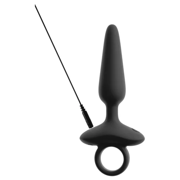 ANOS - vibrerende buttplug met handvat - siliconen - zwart