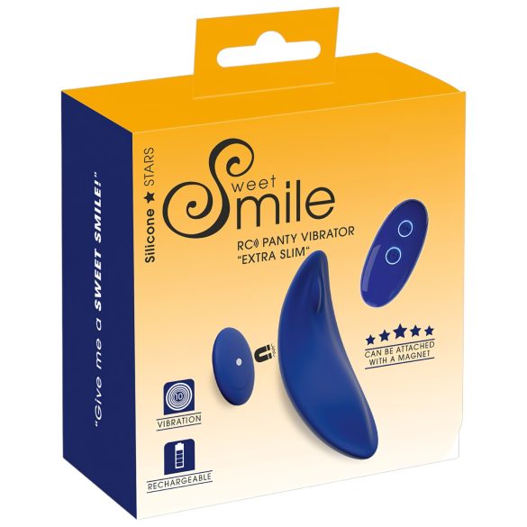 Smile - extra dunne, afstandsbediende slip vibrator (blauw)