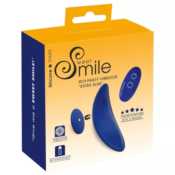 Smile - draagbare extra dunne vibrerende slip met afstandsbediening (blauw)