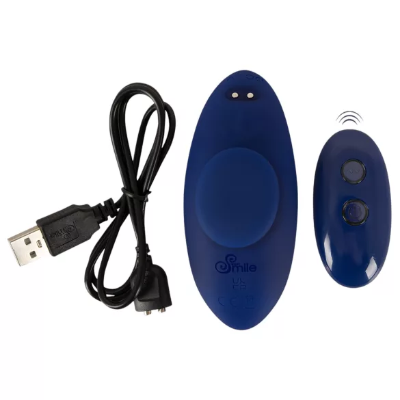 Smile - draagbare extra dunne vibrerende slip met afstandsbediening (blauw)