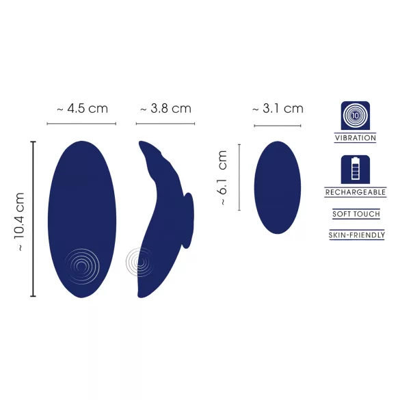 Smile - draagbare extra dunne vibrerende slip met afstandsbediening (blauw)