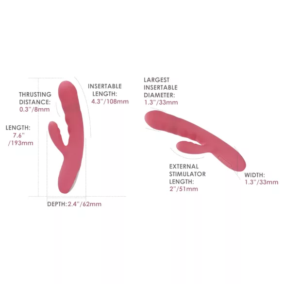 Svakom Avery - oplaadbare rabbit vibrator met stootfunctie - siliconen - roze