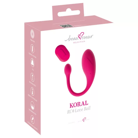 Beau Coeur Koral - vibrerend ei met afstandsbediening (roze)