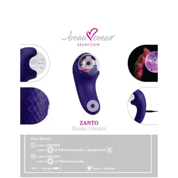 Beau Coeur Zanto - vibrator - oplaadbaar - blauw