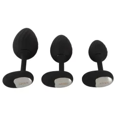 ANOS - vibrerende buttplug set - siliconen - zwart