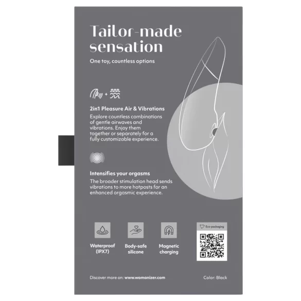 Womanizer Enhance 2in1 luchtdruk clitorisstimulator + vibrator (zwart)