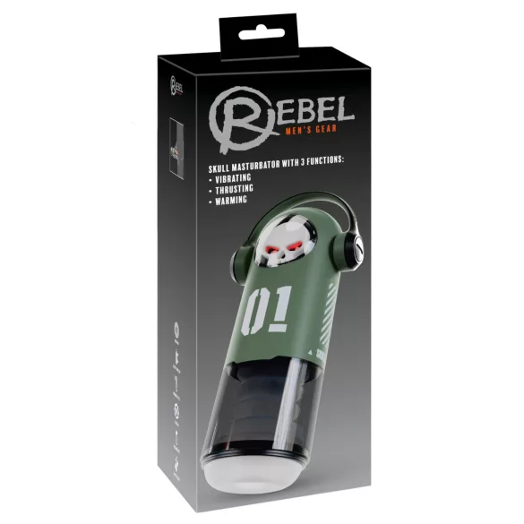 Rebel Skull - stotende en vibrerende masturbator (groen)