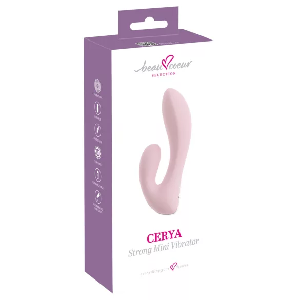 Beau Coeur Cerya - mini vibrator met clitorisstimulator (lichtroze)