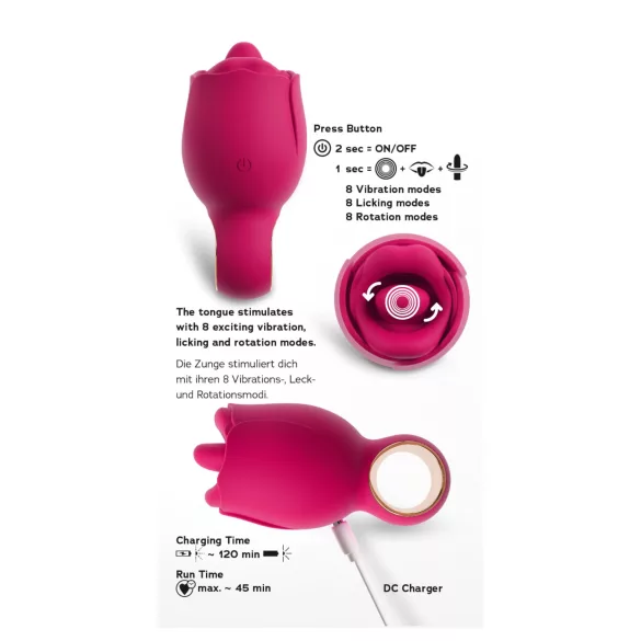 You2Toys Oral Fun - tongvormige clitorisstimulator (roze)