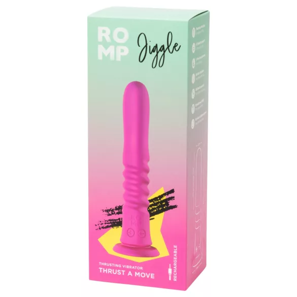 ROMP Jiggle - stootvibrator met zuignap (roze)