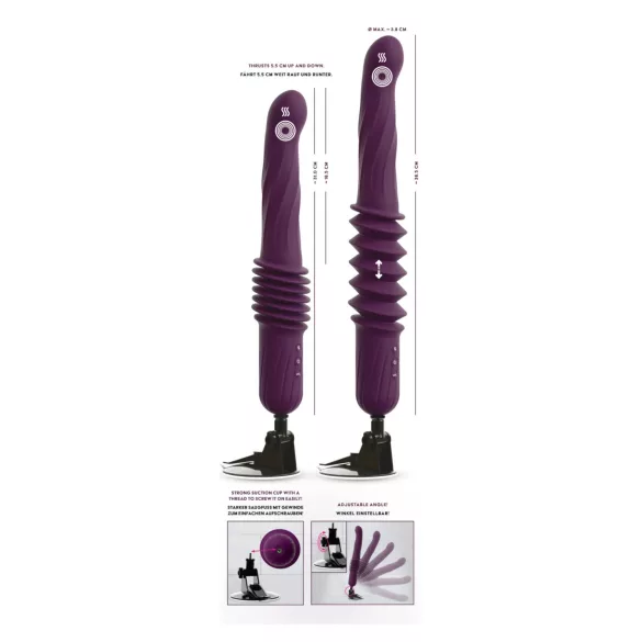 You2Toys - op afstand bestuurbare verwarmde stotende vibrator (paars)