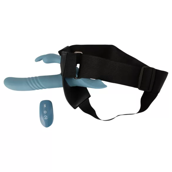 You2Toys - 3-delige opzetbare konijnen-duw vibrator met afstandsbediening (blauw)