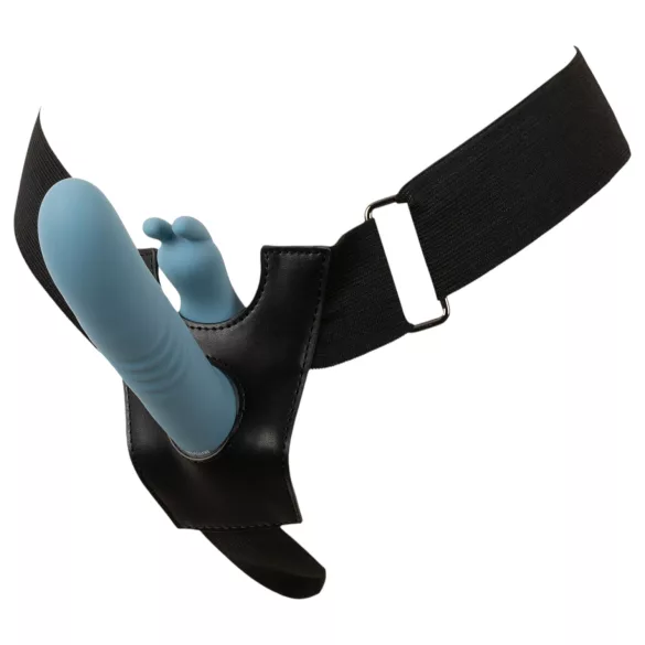 You2Toys - 3-delige opzetbare konijnen-duw vibrator met afstandsbediening (blauw)