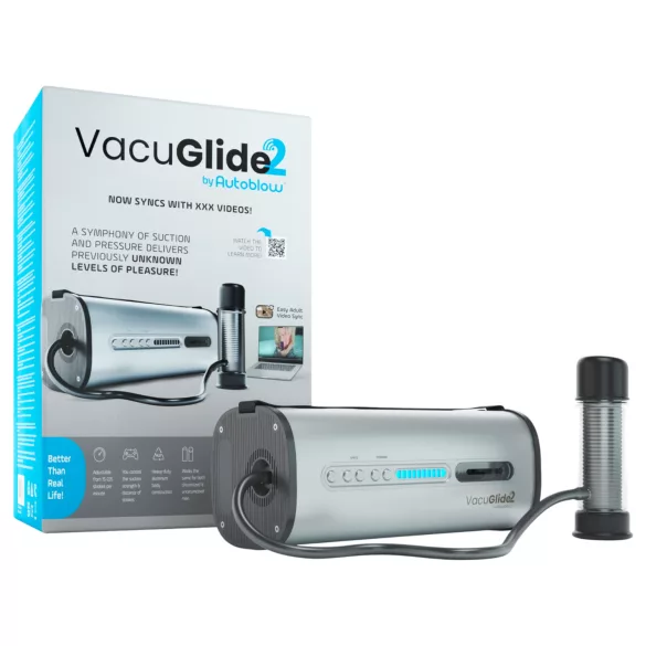 VacuGlide 2 - automatische, netvoeding mannelijke luxe masturbator (zilver)