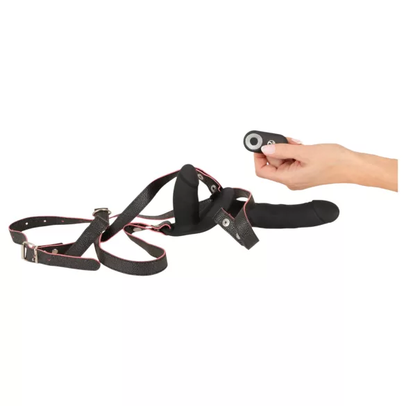 You2Toys - afstandsbedienbare dubbele opzetvibrator (zwart)
