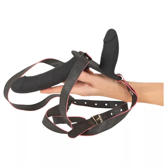 You2Toys - afstandsbedienbare dubbele opzetvibrator (zwart)