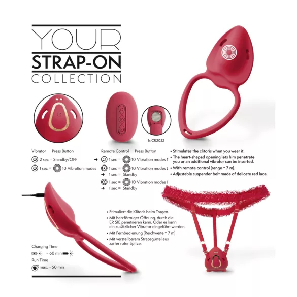 You2Toys - draagbare vibrerende clitorisstimulator (rood)