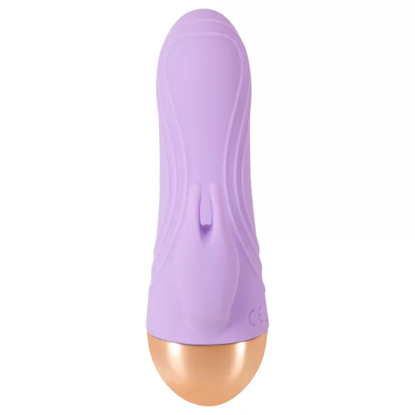 Cuties - oplaadbare, waterdichte mini vibrator met clitorisstimulatie‑arm (paars)