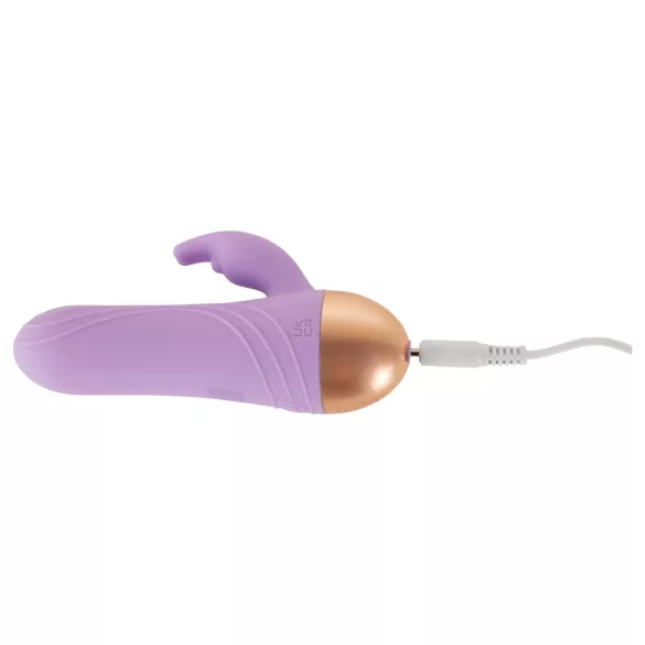 Cuties - oplaadbare, waterdichte mini vibrator met clitorisstimulatie‑arm (paars)