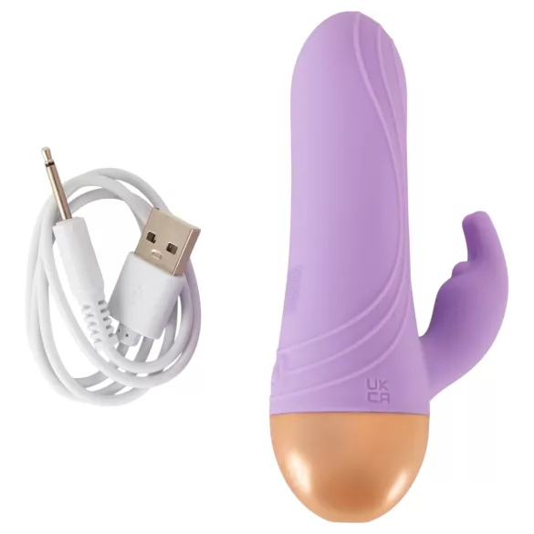 Cuties - oplaadbare, waterdichte mini vibrator met clitorisstimulatie‑arm (paars)