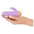 Cuties - oplaadbare, waterdichte mini vibrator met clitorisstimulatie‑arm (paars)
