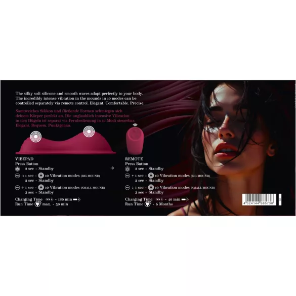 Vibepad Intense 2 - vibrerend kussen met afstandsbediening (rood)