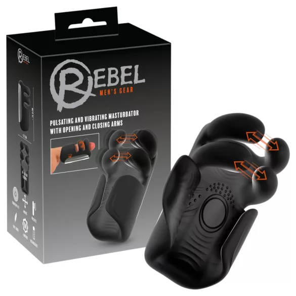 Rebel - pulserende, vibrerende masturbator (zwart)