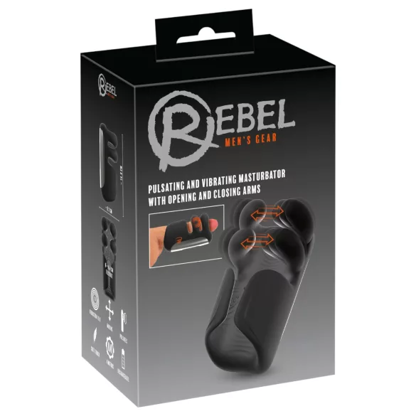 Rebel - pulserende, vibrerende masturbator (zwart)