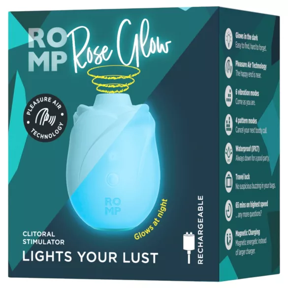 ROMP Rose Glow - luchtdruk clitorisstimulator (blauw)
