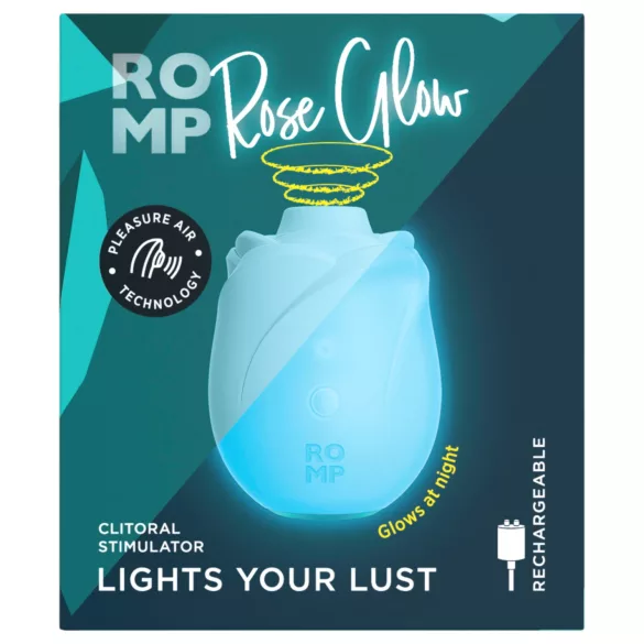 ROMP Rose Glow - luchtdruk clitorisstimulator (blauw)