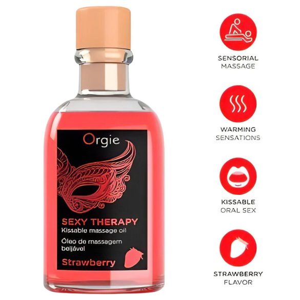 Orgie Sexy Therapy - massageolie set - aardbei