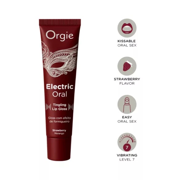 Orgie Electric Oral - tintelend lipgloss - aardbei (10 ml)