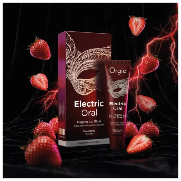 Orgie Electric Oral - tintelend lipgloss - aardbei (10 ml)
