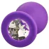 Baseks - siliconen buttplug met kristallen (paars) - 8 cm