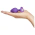 Baseks - siliconen buttplug met kristallen (paars) - 8 cm