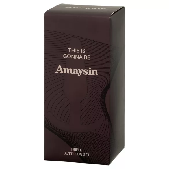 Amaysin - siliconen anal plug set (zwart en groen) - 3 stuks