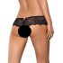 Obsessive Merossa - glinsterende open dames-string - zwart - 2XL/3XL