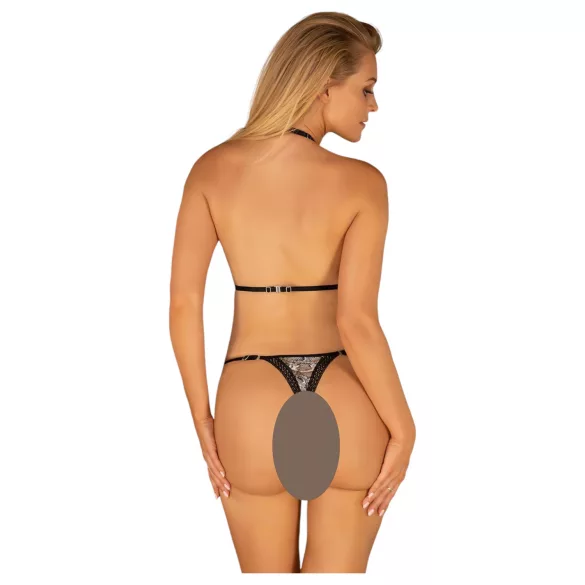 Obsessive Xenita - transparant patroon bh set (grijs) - L/XL