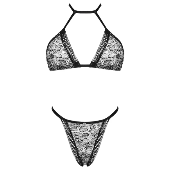 Obsessive Xenita - transparant patroon bh set (grijs) - L/XL